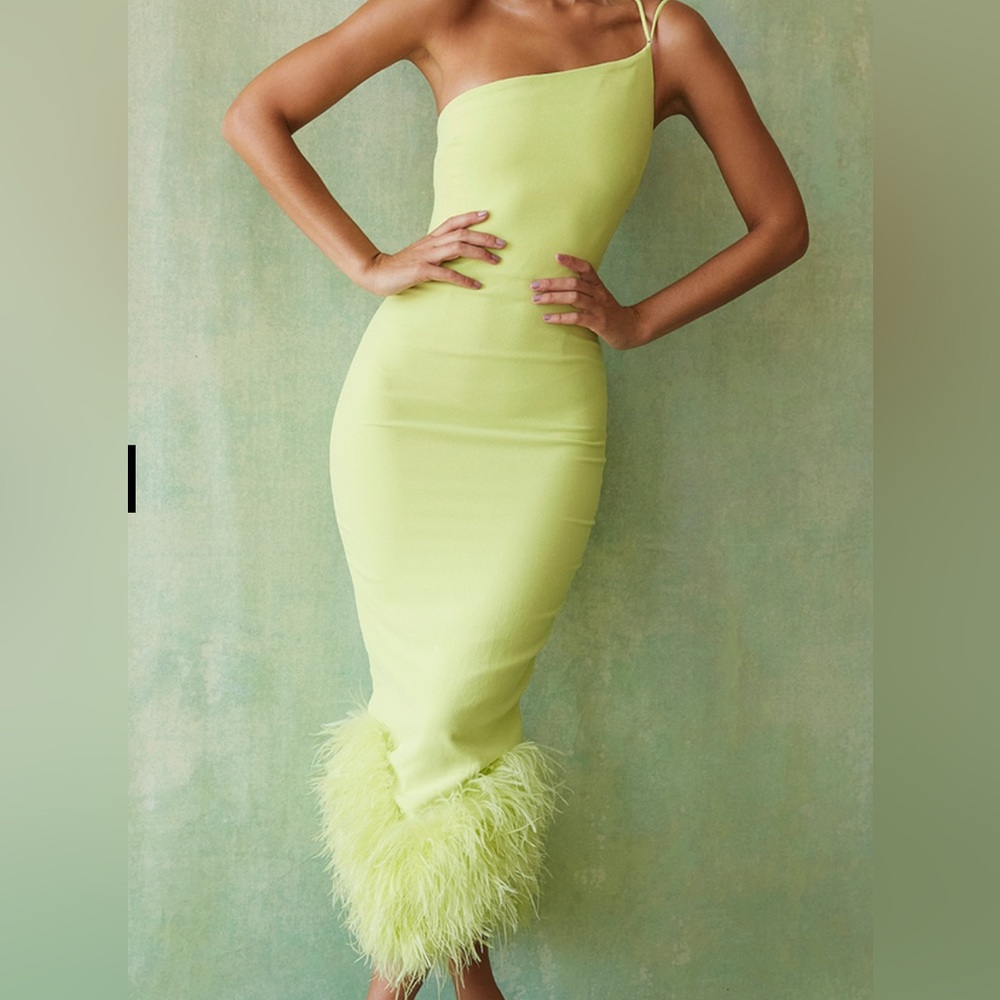 CB London: Alessia - Lime Midi Dress in small